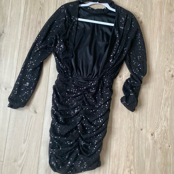 ASOS In The Style High Neck Sequin Dress - Picture 3 of 8